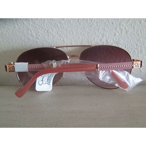 JESSICA SIMPSON J6009 RGDRS Women Pink Gold Aviator Chain Link Sunglasses $50 - Picture 7 of 7